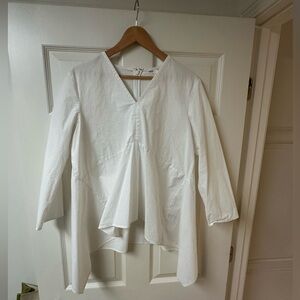 COS white blouse, sz EU 40, asymmetric hemline